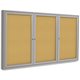 Ghent 3-door Enclosed Cork Bulletin Board - 48" Height x 72" Width - Natural Cork Surface - Self-healing, Shatter Resistant, Tam