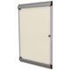 Ghent Silhouette Enclosed with 185 Ivory Vinyl Tackboard - 42.13" Height x 27.75" Width - Ivory Vinyl Surface - Aluminum Frame -