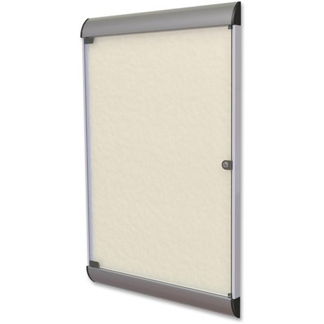 Ghent Silhouette Enclosed with 185 Ivory Vinyl Tackboard - 42.13" Height x 27.75" Width - Ivory Vinyl Surface - Aluminum Frame -