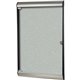 Ghent Silhouette Enclosed with 193 Silver Vinyl Tackboard - 42.13" Height x 27.75" Width - Silver Vinyl Surface - Aluminum Frame