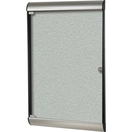 Ghent Silhouette Enclosed with 193 Silver Vinyl Tackboard - 42.13" Height x 27.75" Width - Silver Vinyl Surface - Aluminum Frame