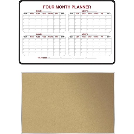 Ghent Dry Erase/Bulletin Board Kit - Cork - 1 Each