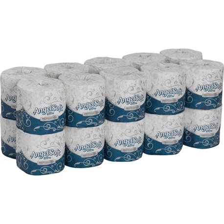 Angel Soft Ultra Professional Series Embossed Toilet Paper - 2 Ply - 4.50" x 4" - 400 Sheets/Roll - White - 20 / Carton