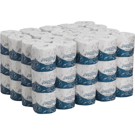 Angel Soft Ultra Professional Series Embossed Toilet Paper - 2 Ply - 4.05" x 4.50" - 400 Sheets/Roll - White - 60 / Carton