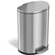 HLS Commercial 13-gallon Soft Step Trash Can - 13 gal Capacity - Half-round - Smooth, Foot Pedal, Fingerprint Proof, Removable I