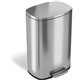 HLS Commercial Stainless Steel Soft Step Trash Can - 13 gal Capacity - Fire Resistant - Smooth, Foot Pedal, Fingerprint Resistan