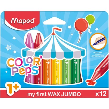 Helix Color Peps My First Wax Jumbo Crayons - Assorted - 12 / Pack