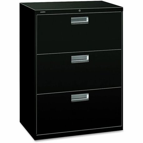 HON Brigade 600 H673 Lateral File - 30" x 18"40.9" - 3 Drawer(s) - Finish: Black