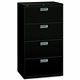 HON Brigade 600 H674 Lateral File - 30" x 18"53.3" - 4 Drawer(s) - Finish: Black