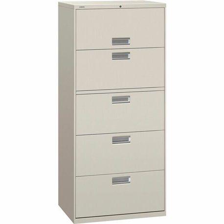 HON Brigade 600 H675 Lateral File - 30" x 18"67" - 5 Drawer(s) - Finish: Light Gray