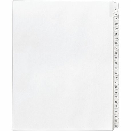 Avery Collated Legal Exhibit Dividers - Allstate Style - 25 x Divider(s) - Printed Tab(s) - Digit - 26-50 - 25 Tab(s)/Set - 8.5"