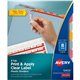 Avery(R) 8 Tab Plastic Dividers for 3 Ring Binder, Easy Print & Apply Clear Label Strip, Index Maker(R) Customizable Multicolor 