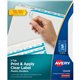 Avery(R) 5 Tab Plastic Dividers for 3 Ring Binder, Easy Print & Apply Clear Label Strip, Index Maker(R) Customizable Frosted Whi