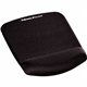Fellowes PlushTouch Mouse Pad Wrist Rest with Microban - Black - 1" x 7.25" x 9.38" Dimension - Black - Polyurethane, Foam - Wea