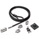 Kensington Desktop & Peripherals 2.0 Locking Kit - Keyed Lock - Black - Carbon Steel, Plastic - 8 ft - For Desktop Computer, Key