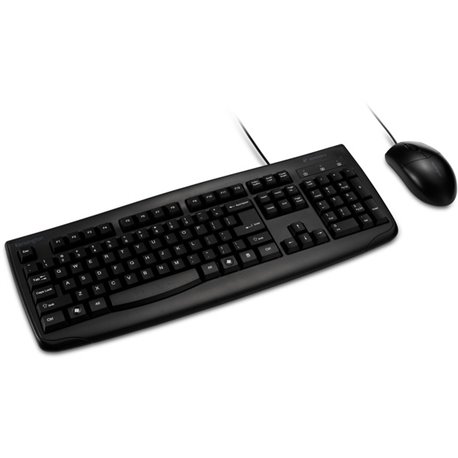 Kensington Pro Fit Washable Wired Desktop Set - USB Cable Keyboard - 104 Key - USB Cable Mouse - Optical - 1600 dpi - 3 Button -