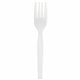 Genuine Joe Heavyweight White Plastic Forks - 100/Box - Disposable - White