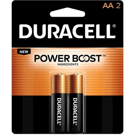Duracell Coppertop Alkaline AA Batteries - For Multipurpose - AA - 1.5 V DC - 2 / Pack
