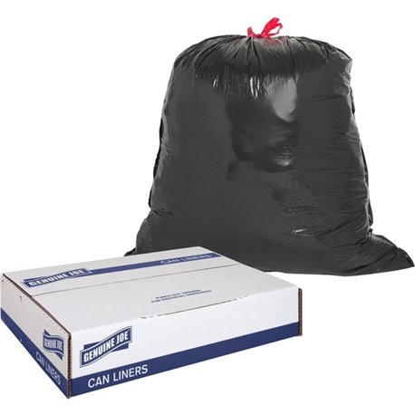 Genuine Joe Flexible Drawstring Trash Can Liners - Medium Size - 30 gal Capacity - 30" Width x 32" Length - 1.05 mil (27 Micron)