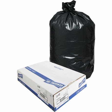 Genuine Joe Heavy-Duty Trash Can Liners - Large Size - 45 gal Capacity - 39" Width x 46" Length - 1.50 mil (38 Micron) Thickness