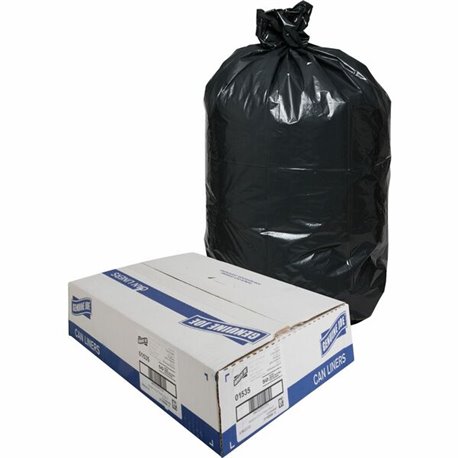 Genuine Joe Heavy-Duty Trash Can Liners - 60 gal Capacity - 39" Width x 56" Length - 1.50 mil (38 Micron) Thickness - Low Densit