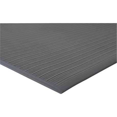 Genuine Joe Air Step Anti-Fatigue Mat - Warehouse - 12 ft Length x 36" Width x 0.375" Thickness - Vinyl, Vinyl Foam - Black - 1E