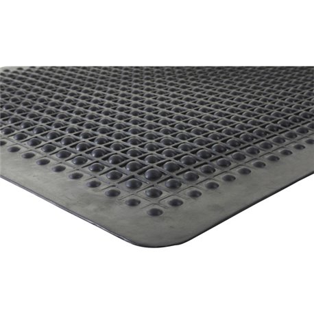 Genuine Joe Flex Step Rubber Anti-Fatigue Mats - Warehouse - 36" Length x 24" Width - Rubber - Black - 1Each