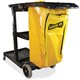 Genuine Joe Workhorse Janitor's Cart - x 40" Width x 20.5" Depth x 38" Height - Charcoal, Yellow - 1 Each