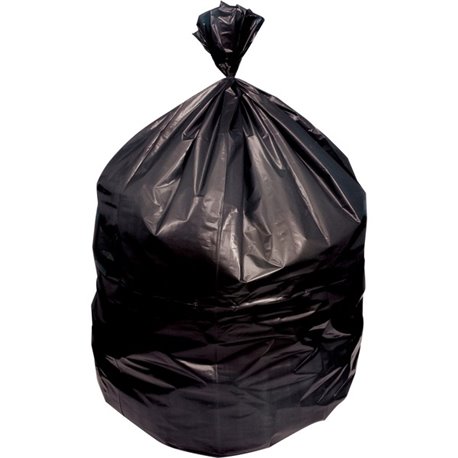 Genuine Joe Strong Economical Trash Bags - 56 gal Capacity - 43" Width x 48" Length - 0.87 mil (22 Micron) Thickness - Black - R