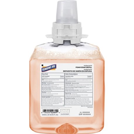 Genuine Joe Antibacterial Foam Soap Refill - Orange Blossom ScentFor - 42.3 fl oz (1250 mL) - Bacteria Remover - Hand, Skin - An