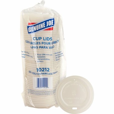 Genuine Joe Vented Hot Cup Lid - Polystyrene - 50 / Pack - White