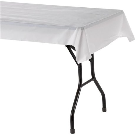 Genuine Joe Banquet-Size Plastic Tablecover - 300 ft Length x 40" Width - Plastic - White - 6 / Carton