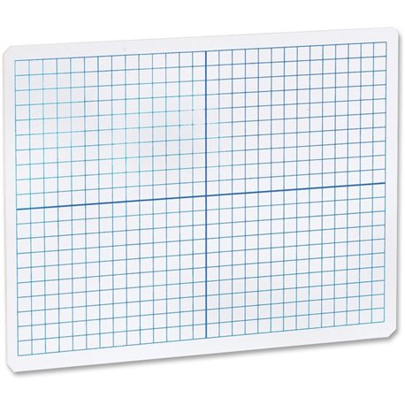 Flipside Grid Side/Plain Side Dry Erase Lap Board - 12" (1 ft) Width x 9" (0.8 ft) Height - White Surface - Rectangle - Portable
