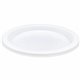 Genuine Joe 7" Disposable Plastic Plates - Picnic, Food, Party, Breakroom - Disposable - 7" Diameter - White - Plastic Body - Ro