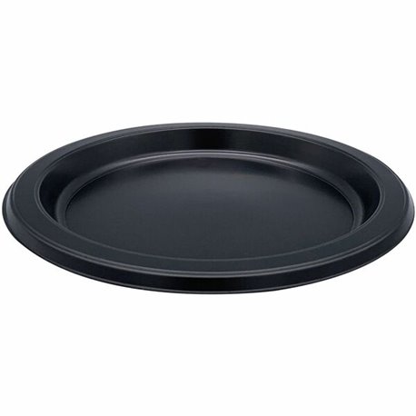 Genuine Joe 7" Disposable Plastic Plates - Picnic, Food, Party, Breakroom - Disposable - 7" Diameter - Black - Plastic Body - Ro