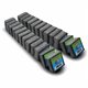 Flipside Dry Erase/Chalkboard Eraser - Gray - Felt - 2" Width x 1" Height x 2" Depth x - 24 / Pack - Soft