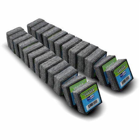 Flipside Dry Erase/Chalkboard Eraser - Gray - Felt - 2" Width x 1" Height x 2" Depth x - 24 / Pack - Soft