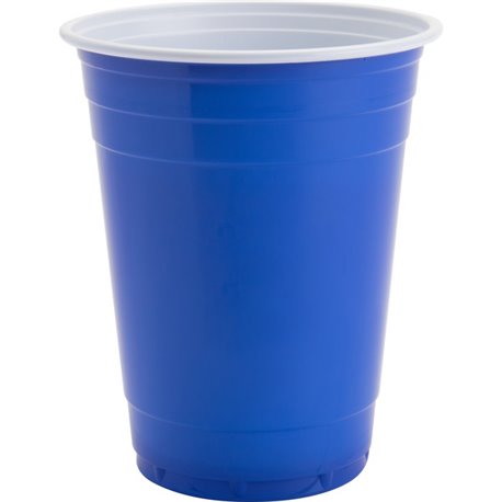 Genuine Joe 16 oz Party Cups - 50 / Pack - Blue, White - Plastic - Party, Cold Drink, Beverage