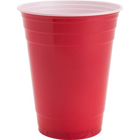 Genuine Joe 16 oz Party Cups - 50 / Pack - Red - Plastic - Party, Cold Drink