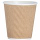 Genuine Joe 10 oz Rippled Hot Cups - 25 / Pack - Brown - Beverage, Hot Drink