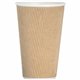 Genuine Joe 16 oz Rippled Hot Cups - 25 / Pack - Brown - Beverage, Hot Drink