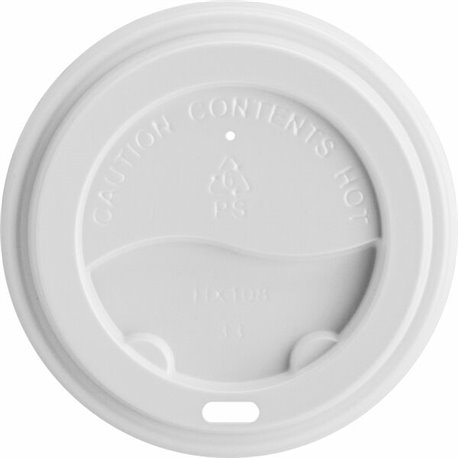 Genuine Joe Hot Cup Protective Lids - Polystyrene - 50 / Pack - White