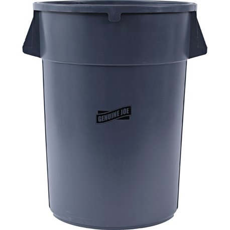 Genuine Joe 44-gallon Heavy-duty Trash Container - 44 gal Capacity - Heavy Duty, Handle - 24" Height x 31.5" Width x 24" Depth -