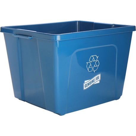 Genuine Joe 14-Gallon Recycling Bin - 14 gal Capacity - Rectangular - Durable, Lightweight - 14.5" Height x 19.5" Width x 15.4" 