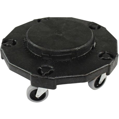 Genuine Joe Round Dolly - 5 Casters - 3" Caster Size - Resin - Black - 1 Each