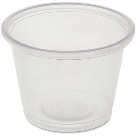 Genuine Joe 1 oz Portion Cups - 50.0 / Bag - 50 / Carton - Clear - Polystyrene - Beverage, Sauce