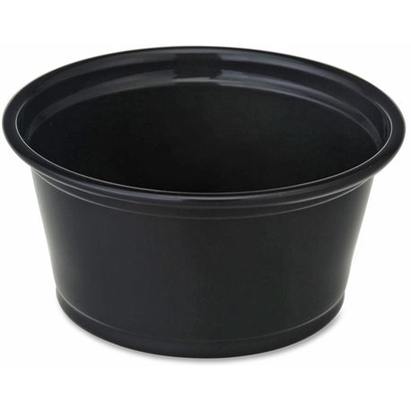 Genuine Joe 2 oz Portion Cups - 50.0 / Bag - 50 / Carton - Black - Polystyrene