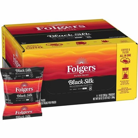 Folgers Ground Black Silk Coffee - Dark - 1.4 oz - 40 / Carton