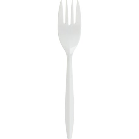 Genuine Joe Medium-weight Forks - 1000/Carton - White