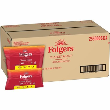 Folgers Filter Pack Classic Roast Coffee - 0.9 oz - 16 / Carton